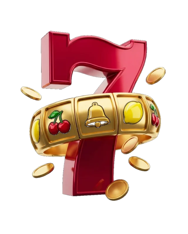 Sette rosso con rullo di slot classica